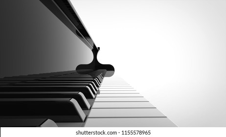 grand piano keyboard 3d rendering