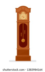 Grandfather Clock Icon. Clipart Image Isolated On White Background