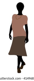 Grandmother Silhouette Illustration On White Background Stock ...