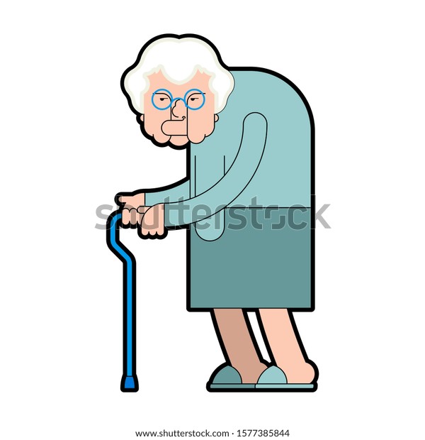 Grandmother Stick Isolated Grandma Stock Illustration 1577385844