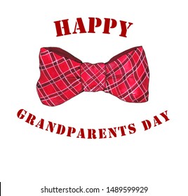 Grandparents day watercolor  illustration. National Grandparents Day. Men's watercolor bow-tie. 
Isolated on a white background with congratulatory text. Greeting card to grandfather. - Powered by Shutterstock