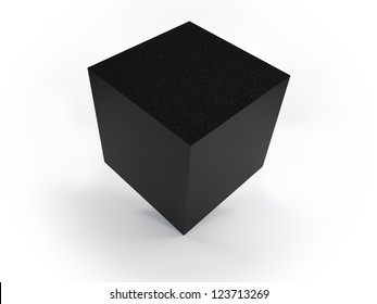 Granite Cube On White Background