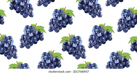 Grape Seamless Pattern. Fruit Background