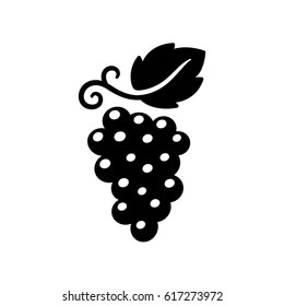 Grape Vine Icon, Solid Black Flat Symbol. Simple And Stylish Logo Illustration.