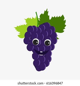 Grapes Character Funny Doodle Cartoon Fruit Stock Illustration 616396250