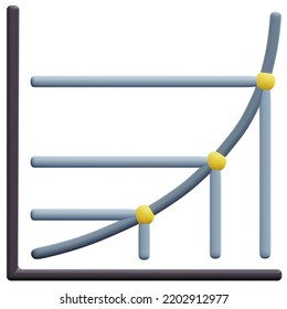 graph 3d render icon illustration for website, application, printing, document, poster design, etc.