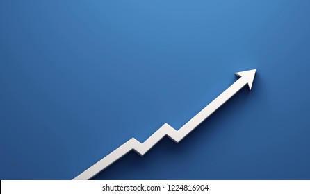 Graph Arrow of Improvement. 3D Render Illustration.
