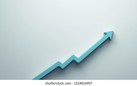 Graph Arrow of Improvement. 3D Render Illustration.