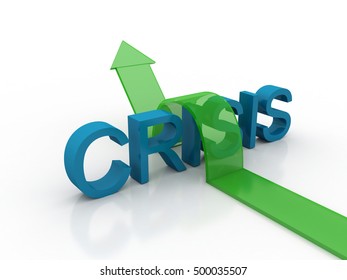 Graph up crisis ,3D illustration.