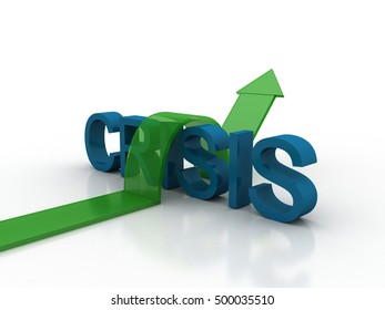 Graph up crisis ,3D illustration.