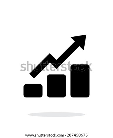 Graph up icon on white background.