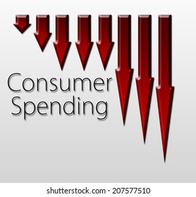 Graph Illustration Showing Consumer Spending Decline Stock Illustration ...