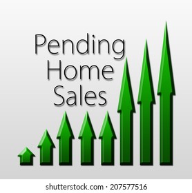 Graph Illustration Showing Pending Home Sales Growth. Macroeconomics Indicator Concept.