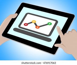 Graph Online Meaning Graph Forecast 3d Illustration