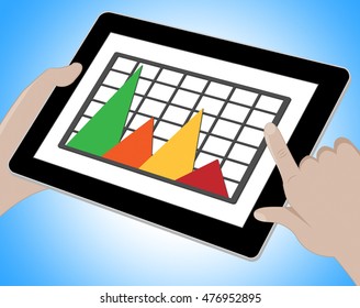Graph Online Meaning Graphs Forecast 3d Illustration