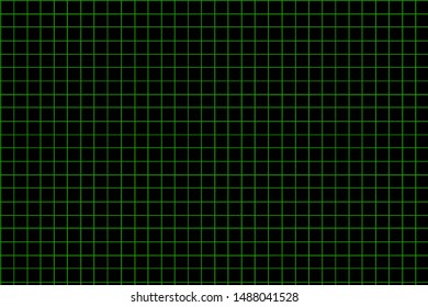 Graph paper,grid paper texture, grid sheet, abstract grid line, green straight lines on black background, Illustration of the bathroom wall.