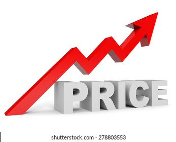 Graph Up Price Arrow. 3D Illustration.