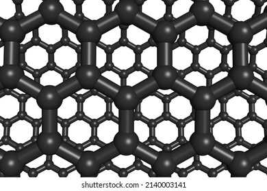 Graphene allotrope of carbon molecule chemical nanotechnology structure isolated on white background 3D