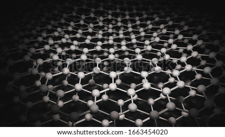 Graphene layer, carbon material, nanomaterial, 3D rendering