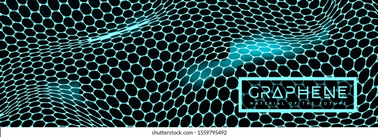 Graphene, a molecular network of hexagons connected together. Chemical network. Carbon, nanomaterials. illustraion
