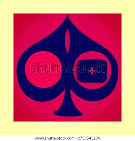 Graphic Art Ace Shape and composition element vectors for minimalist wall decor poster design 