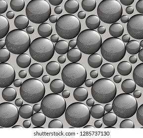 graphic bubbles seamless pattern in silver shades