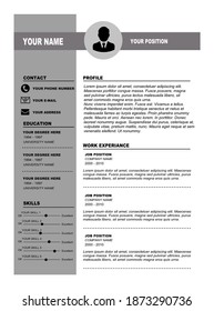 Vector Creative Minimalist Cv Resume Template Stock Vector (Royalty ...