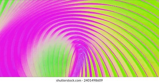 Graphic design art of abstract illusion of spiral with geometric shapes of pink and green neon lines - Powered by Shutterstock