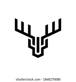 graphic design of deer horn symbol, with simple and clean shapes.
