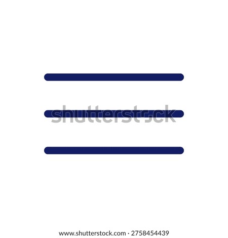 A graphic design element featuring three horizontal dark blue lines with purple ends, isolated on a white background, suitable for use in digital and print materials.