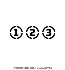 Graphic Design Of Number 123 Symbol, With A Simple And Clean Shape.