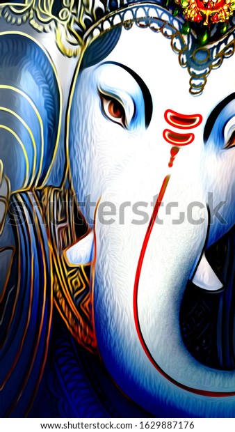 3d graphic design of Shree Ganesh with different colors. 