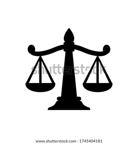 graphic design with the theme of justice, with a simple and clean form.