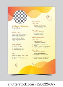 Graphic Designer Resume Template, CV Design Template, And Profile Design For A Designer