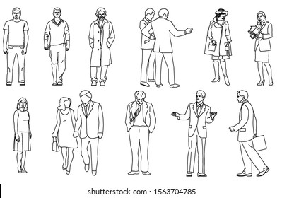 Hand Drawing People Sketch Collection Vector Stock Vector (Royalty Free ...