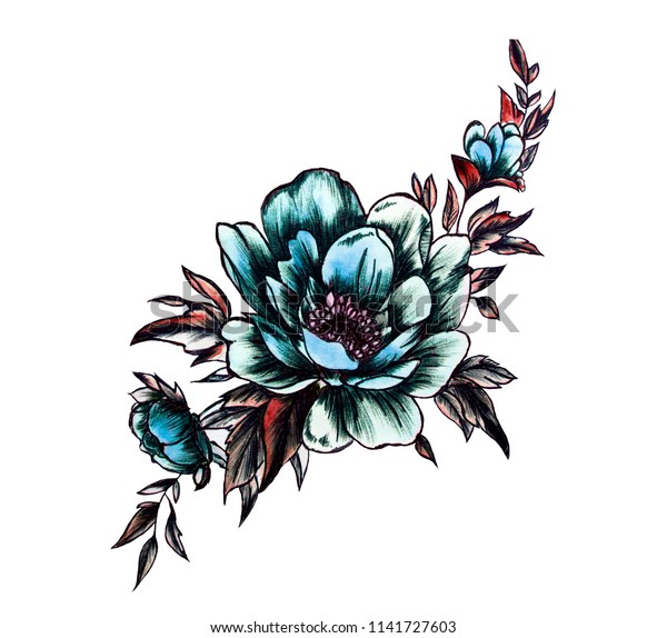 flower tattoo sketch