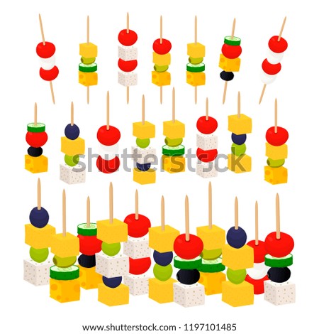 Similar – Image, Stock Photo Tomato mozzarella skewers with basil