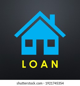 Graphic Illustration Of A House And A Family. Also Has The Word Loan Which Is To Cultivate Awareness Among Family Members. 