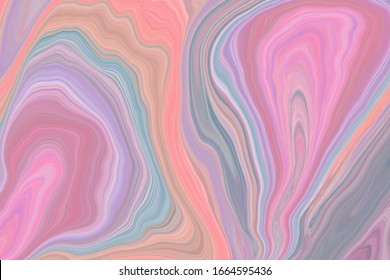 Graphic illustration of liquid dynamic texture in vivid pastel tone color. Swirl marble background. Modern digital art. Trendy surface design. Vagina symbol, visual metaphors, Gynecology concept