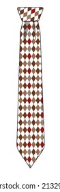 A Graphic Illustration Of A Neck Tie In Checked For Use As An Icon, Logo Or Web Decoration