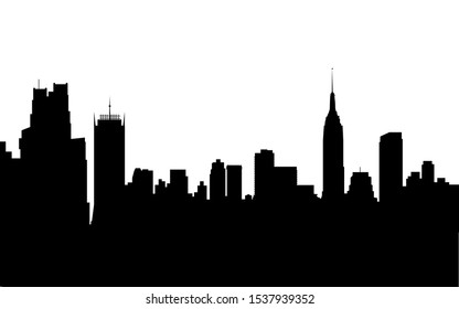 new york skyline black and white silhouette