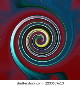 Graphic illustration  reminiscent painting and very saturated color range  A mesmerizing circle  like whirlwind that draws you into your magical world 