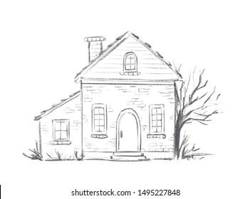 Kids Easy Simple Old House Drawing - Goimages Story