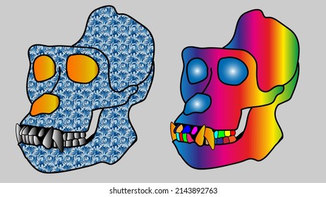 Graphic Work Of A Gorilla Skull