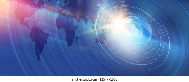 Graphical Modern Digital World News Background, Technology Communication Background. 3d Illustration