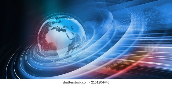 Graphical Modern Digital World News Background, Technology Communication Background. 3d Illustration 