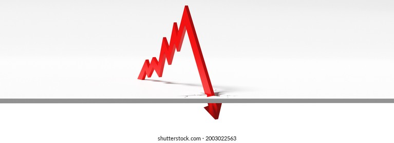 Graphs Representing The Stock Market Crash. 3d Illustration