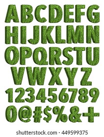 Grass Alphabet Depicting Letters Numbers Spring Stock Vector (Royalty ...