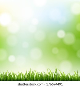 Grass Border With Bokeh Background