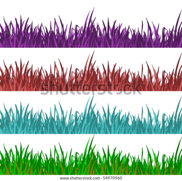 Grass Detail Colored Grass On White Stock Illustration 54970960 ...